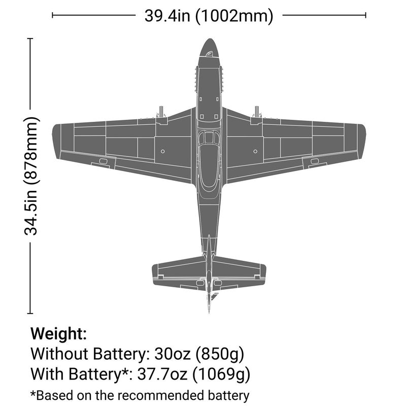 P-51D Mustang 1.0m BNF Basic m. AS3X o Safe Select