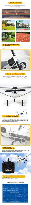 EAZY RC 540mm PA-18 RTF El-Flygplan