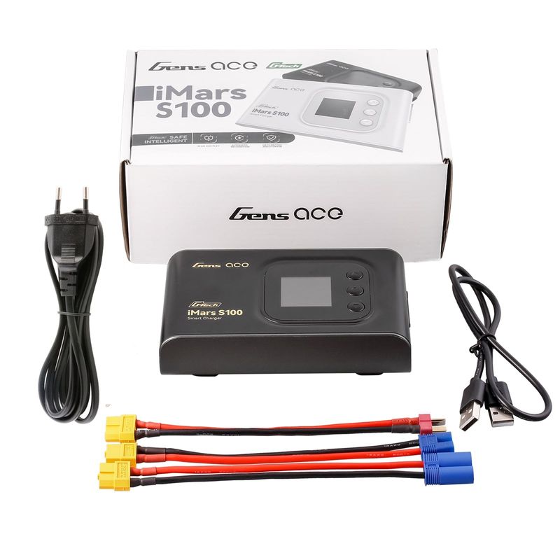 Gens ace iMars S100 smart batteriladdare – AC 100W – 10A – 2-6S – svart