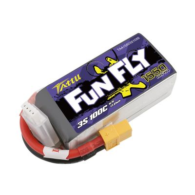 Tattu 1550mAh 3S 100C 11,1V LiPo-batteri – XT60 kontakt – FunFly