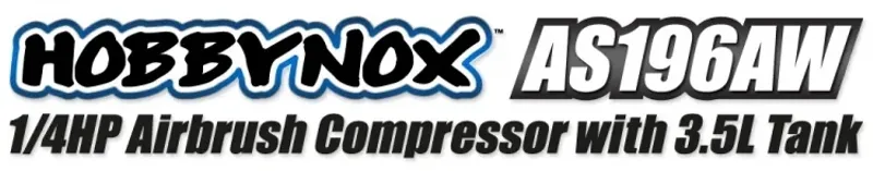 Airbrush Kompressor 1/4HP med 3.5L Tank (0-6BAR)