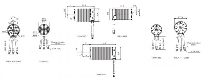 Borstlös Motor EzRun 56113 (4985) 800kv Sensorlös