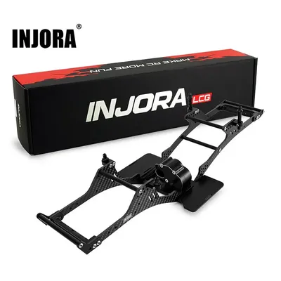 INJORA Mittmonterad Transmission LCG Kolfiber Chassi Kit för 1/10 RC Crawlers