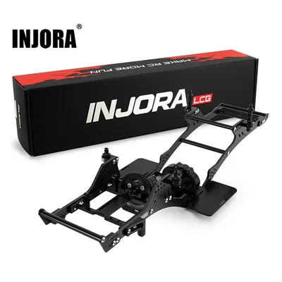 INJORA Frontmonterad Transmission LCG Kolfiber Chassi Kit för 1/10 RC Crawlers