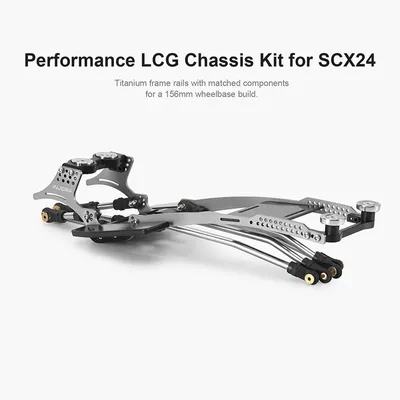 INJORA Rockover Titanium LCG Chassi Kit till 1/24 SCX24, 156mm hjulbas, 18° Skid Angle