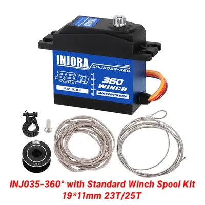 INJORA INJS035-360 35KG Servo 360° Steering Winch Spool for SCX10 PRO