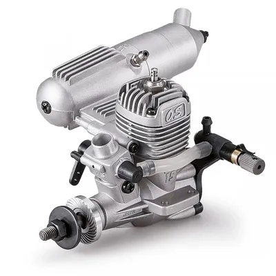 O.S. Engine MAX-15LA 2.49cc 2-takts flygmotor med ljuddämpare