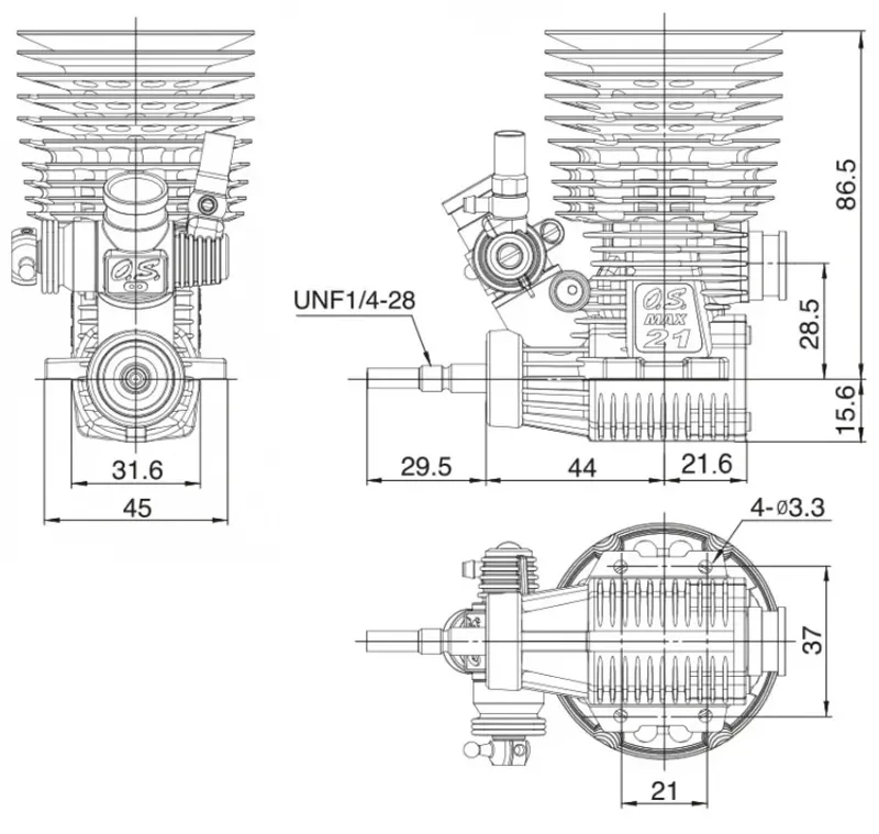 O.S. SPEED R21GT II Combo Set med avgassystem