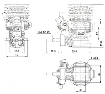 O.S. SPEED R2106 Banbilsmotor PBI 3.5cc