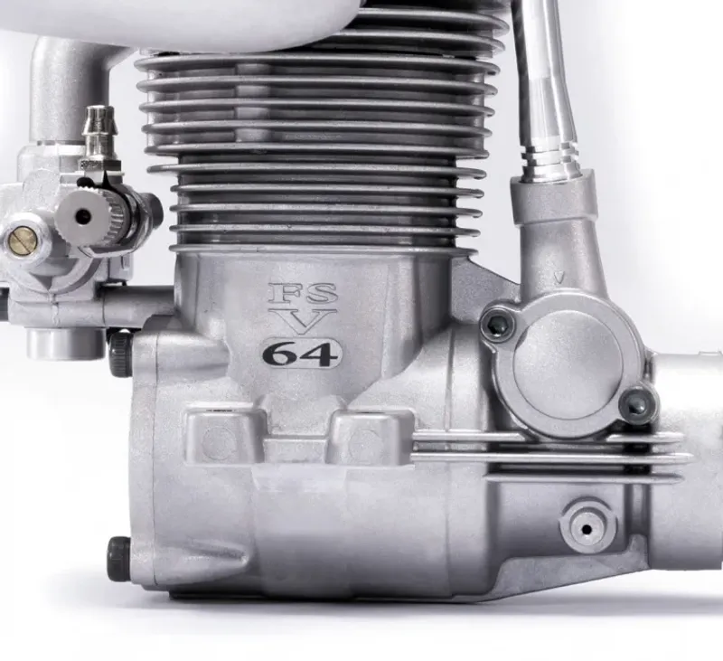 O.S. ENGINE FS-64V 10.46cc 4-takts flygmotor med ljuddämpare