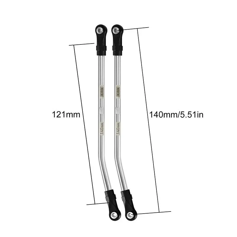 INJORA Stainless Steel High Clearance Links with Rod Ends for 1/10 RC Crawler 140mm