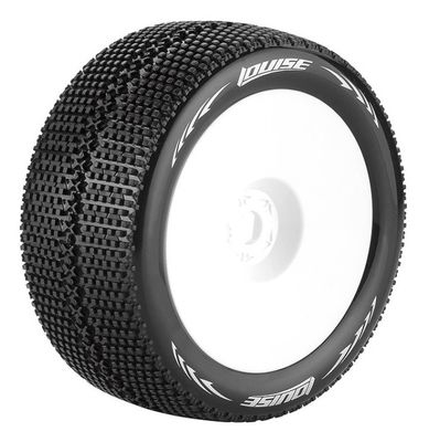 Louise RC Däck & Fälg T-TURBO 1/8 Truggy Soft Vit 0-Offset (2) – bild 1
