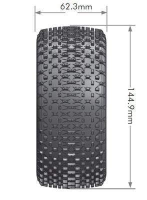 Louise RC Däck & Fälg T-PIRATE 1/8 Truggy Soft Vit 0-Offset (2) – bild 2