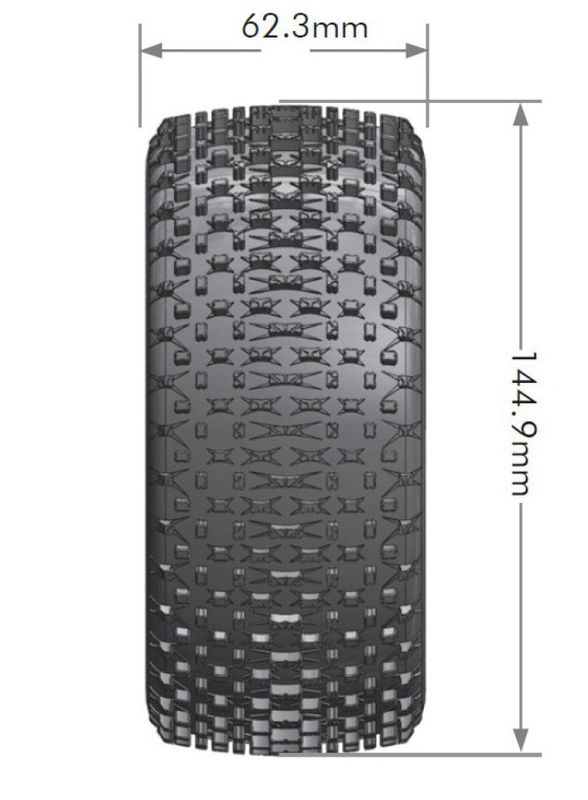 Louise RC Däck & Fälg T-PIRATE 1/8 Truggy Soft Vit 0-Offset (2) – bild 2