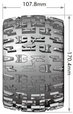 Louise RC Däck & Fälg MT-PIONEER 3,8" Sport (Lös 17mm Hex 0" & 1/2" Offset) – bild 2