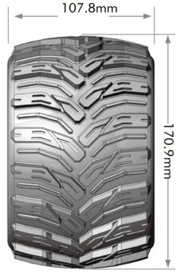 Louise RC Däck & Fälg MT-CYCLONE 3,8" Sport (Lös 17mm Hex 0" & 1/2" Offset) – bild 2