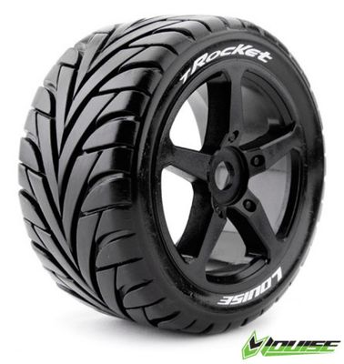 Louise RC Däck & Fälg T-ROCKET 1/8 Truggy Soft Svart (2) – bild 1