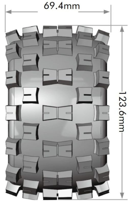 Louise RC Däck & Fälg MT-MCROSS 1/10 Soft (Lös 12, 14 & 17mm Hex) (2) – bild 2