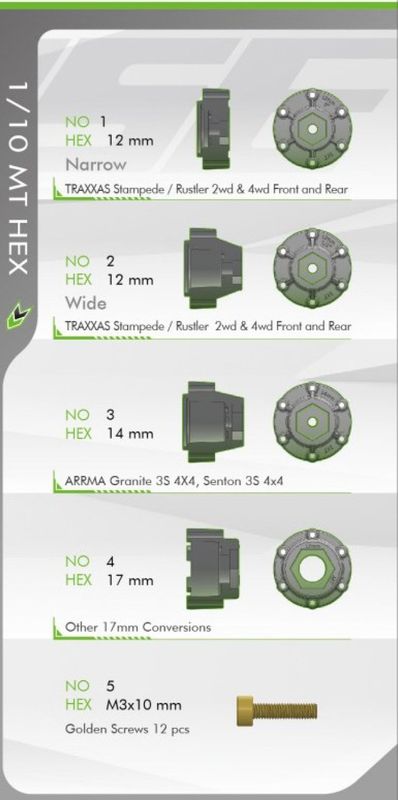 Louise RC Däck & Fälg MT-MCROSS 1/10 Soft (Lös 12, 14 & 17mm Hex) (2) – bild 6
