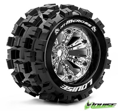 Louise RC Däck & Fälg MT-MCROSS 3,8" Krom 1/2-offset (2) – bild 1