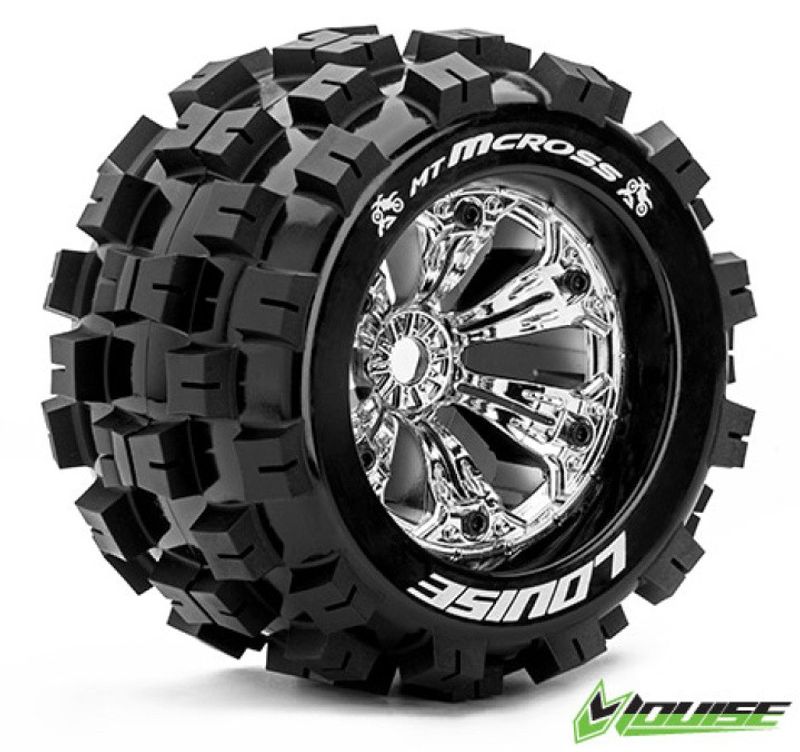 Louise RC Däck & Fälg MT-MCROSS 3,8" Krom 1/2-offset (2) – bild 1