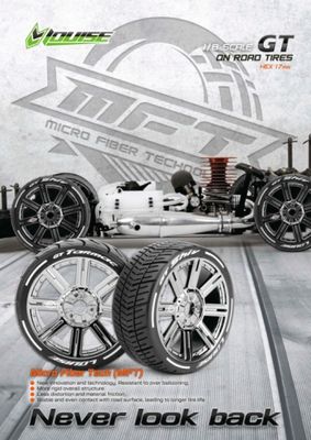 Louise RC Däck & Fälg GT-TARMAC 1/8 GT Soft (MFT) Svartkrom – bild 3