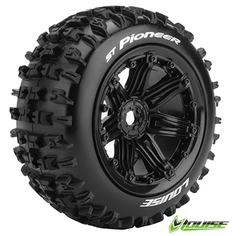 Däck & Fälg ST-PIONEER 1/8 Truck 3.8" (Beadlock) Svart