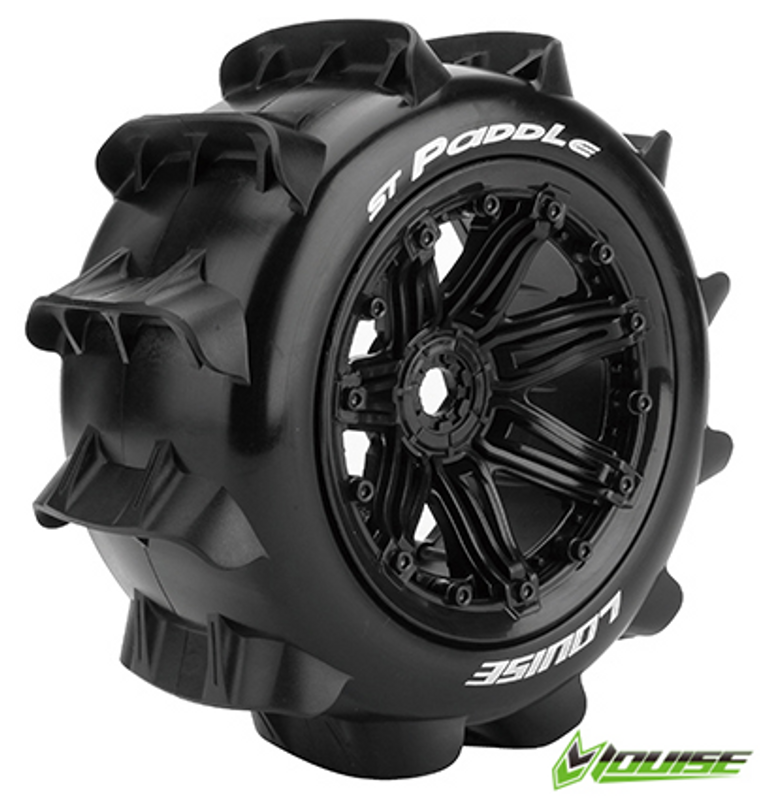 Däck & Fälg ST-PADDLE 1/8 Truck 3.8" (Beadlock) Svart