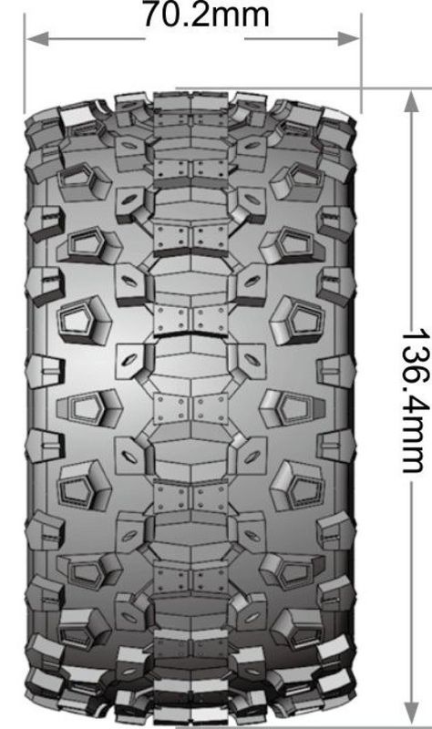 Louise RC Däck & Fälg MT-UPHILL 1/10 MAXX Soft MFT (Lös 12, 14 & 17mm Hex) – bild 2