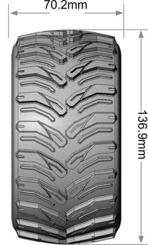 Louise RC Däck & Fälg MT-CYCLONE 1/10 MAXX Soft MFT (Lös 12, 14 & 17mm Hex) – bild 7