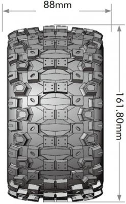 Louise RC Däck & Fälg ST-UPHILL 3,8" Sport MFT (Lös 17mm Hex 0" & 1/2" Offset) – bild 2