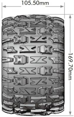 Louise RC Däck & Fälg MT-PIONEER 3,8" Sport MFT (Lös 17mm Hex 0" & 1/2" Offset) – bild 2