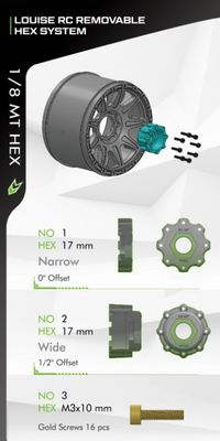 Louise RC Däck & Fälg MT-UPHILL 3,8" Sport MFT (Lös 17mm Hex 0" & 1/2" Offset) – bild 6