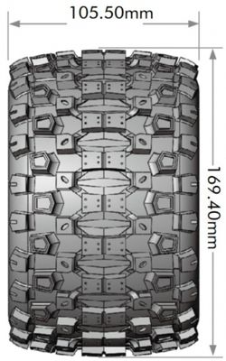 Louise RC Däck & Fälg MT-UPHILL 3,8" Sport MFT (Lös 17mm Hex 0" & 1/2" Offset) – bild 2