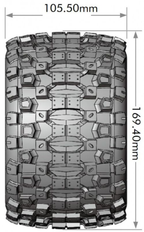 Louise RC Däck & Fälg MT-UPHILL 3,8" Sport MFT (Lös 17mm Hex 0" & 1/2" Offset) – bild 2