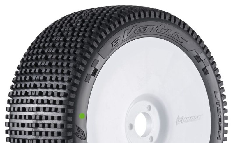 Louise RC Däck & Fälg B-VENTUS 1/8 Buggy Super Soft Vit (2) – bild 6