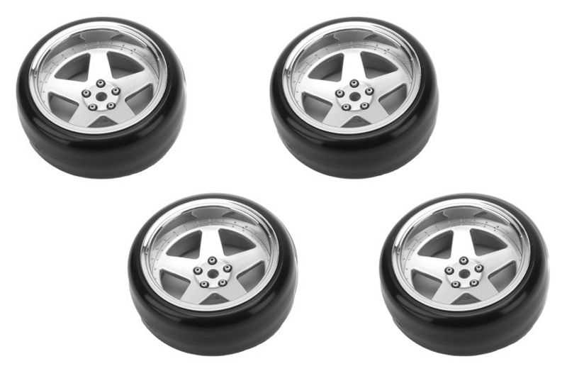 Louise RC Däck & Fälg Drift / 5-Eker Matt Silver (2,4,6,8mm Offset) 12mm Hex (4) – bild 2