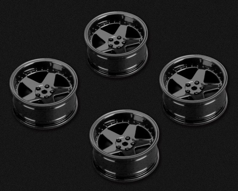 Louise RC Fälg Drift 5-Eker Svart (2,4,6,8mm Offset) 12mm Hex (4) – bild 2