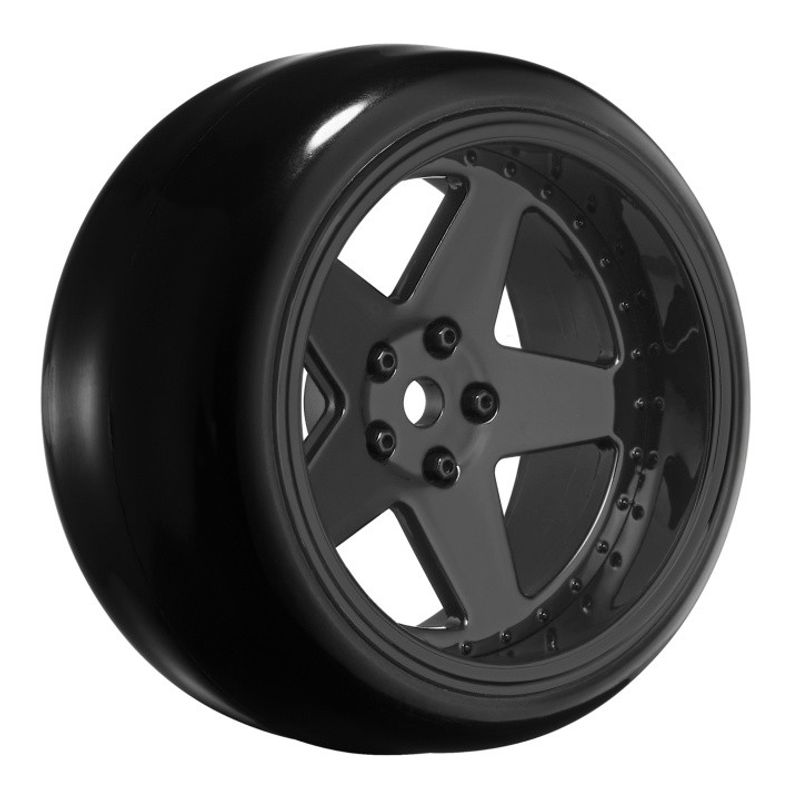 Louise RC Däck & Fälg Drift / 5-Eker Svart (2,4,6,8mm Offset) 12mm Hex (4) – bild 1