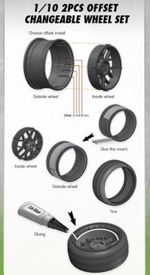 Louise RC Fälg Drift 5-Eker Vit (2,4,6,8mm Offset) 12mm Hex (4) – bild 3