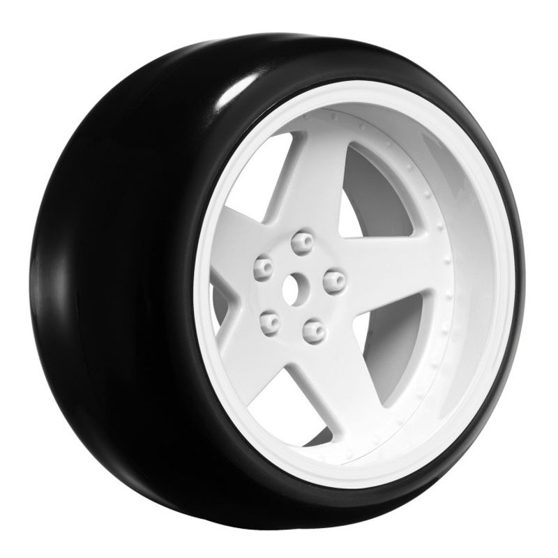 Louise RC Däck & Fälg Drift / 5-Eker Vit (2,4,6,8mm Offset) 12mm Hex (4) – bild 1