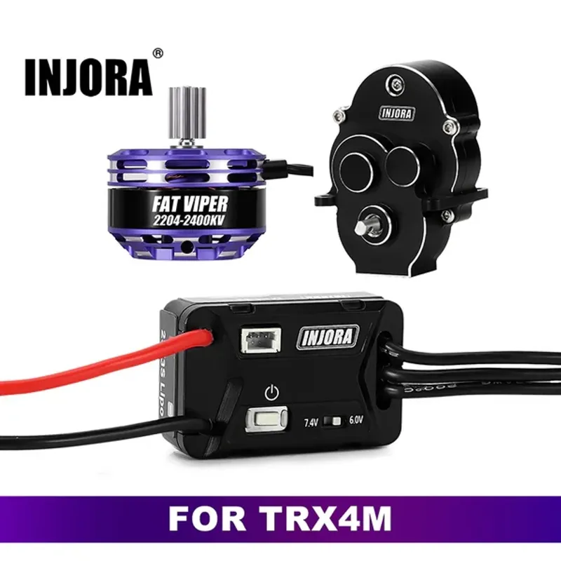 INJORA MBL32 G2 Waterproof Brushless ESC & 2204 Fat Viper Motor for 1/18 TRX4M Upgrade