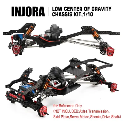 INJORA LCG Kolfiber Chassi Kit för 1/10 Axial SCX10 & SCX10 II