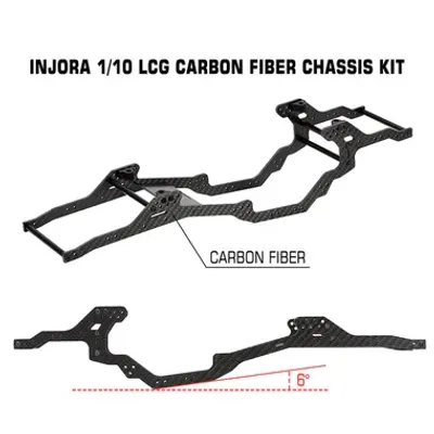 INJORA LCG Kolfiber Chassi Kit för 1/10 Axial SCX10 & SCX10 II