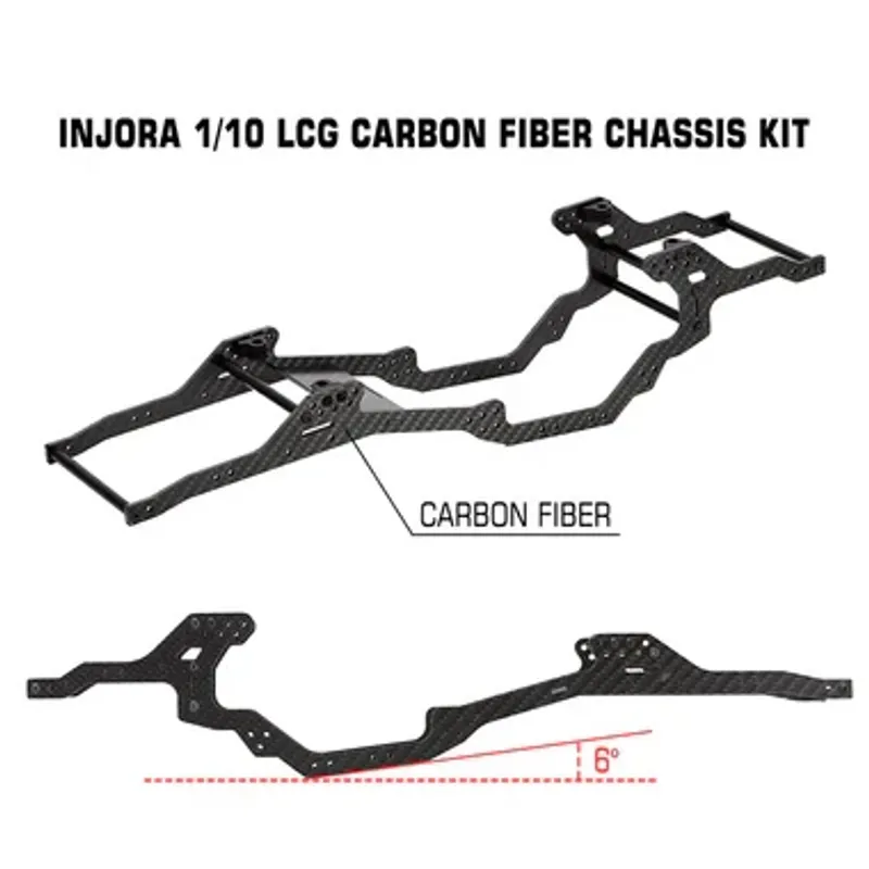 INJORA LCG Kolfiber Chassi Kit för 1/10 Axial SCX10 & SCX10 II