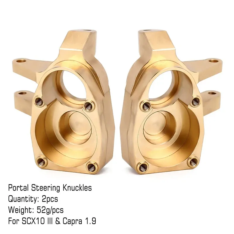 INJORA Heavy Duty Brass Portal Steering Knuckle för Axial SCX10 III och Capra 1.9