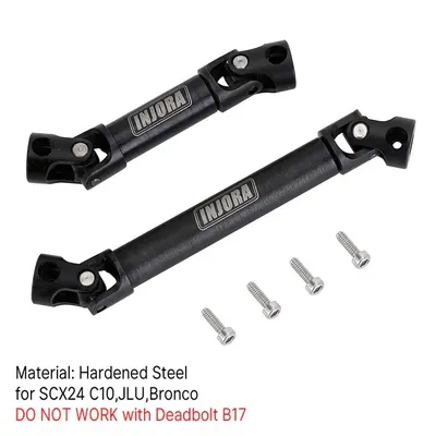 INJORA Steel Front Rear Center Drive Shafts for SCX24 C10 JLU Bronco Base Camp 4Runner