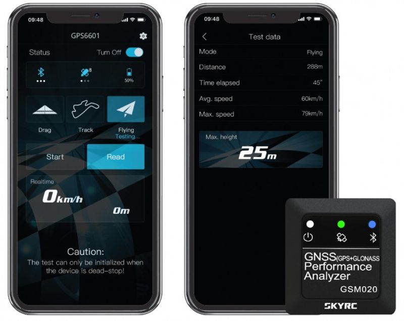 GPS (GNSS) GSM020 Prestanda analys för Bil och Flyg (SKYRC)