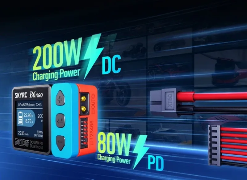 SkyRC B6neo DC Laddare Input 10-28volt, 12A Svart/Grå