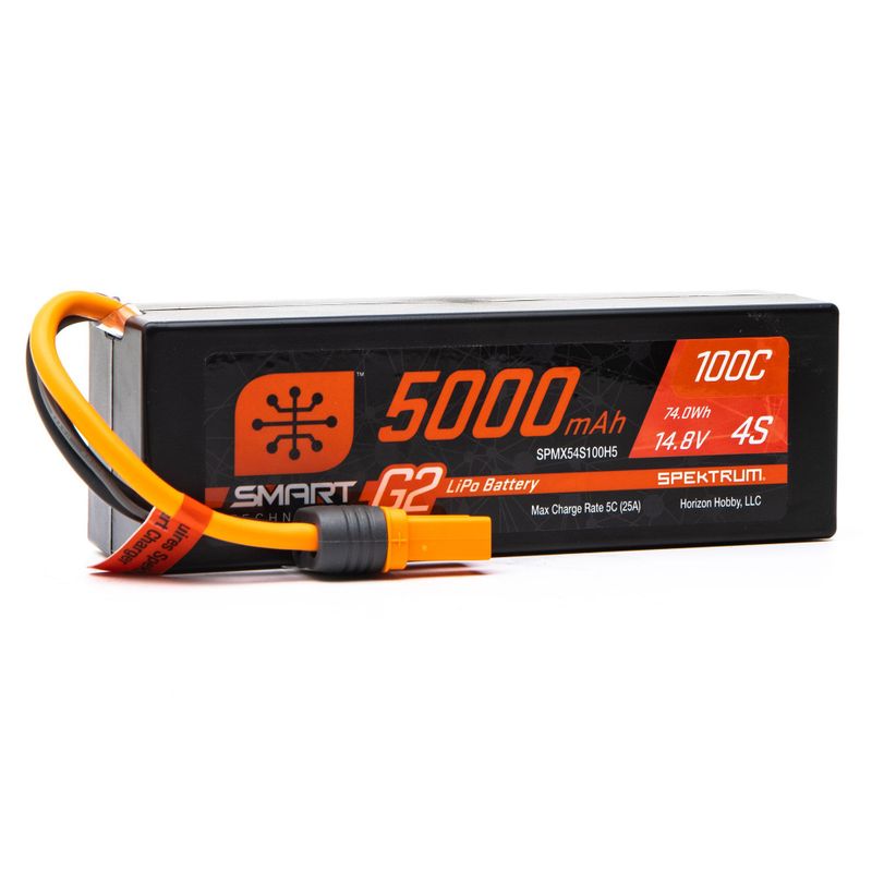 Spektrum14.8V 5000mAh 4S 100C Smart G2 Hardcase LiPo Batteri IC5